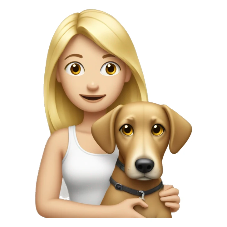 a blond girl with york dog sticker