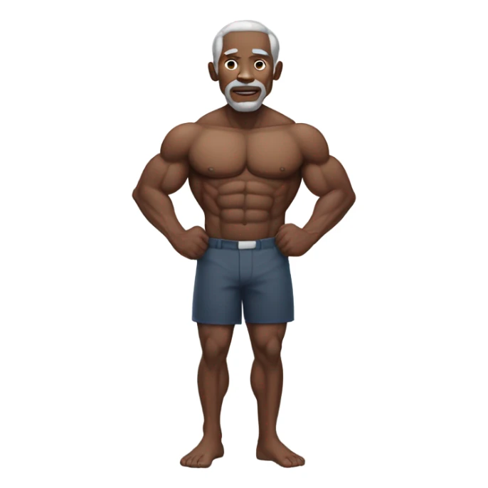 muscular old black man shirt off sticker