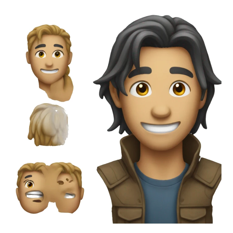 Draw man face to avatar from emoji smile  sticker