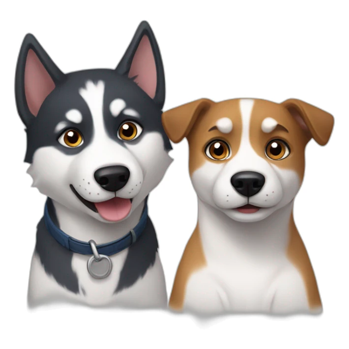 Husky and jack  Russel dog sticker