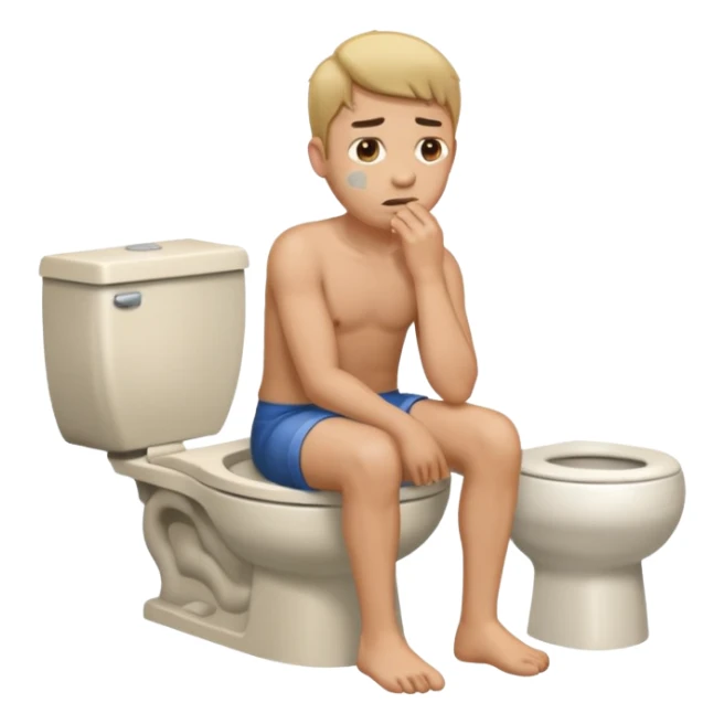A man having diarrhea on the toilet sticker