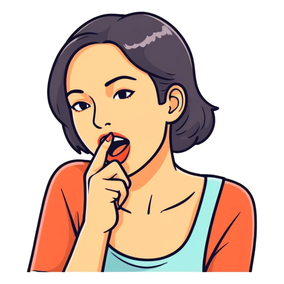 Una mujer mordiéndose el dedo  sticker