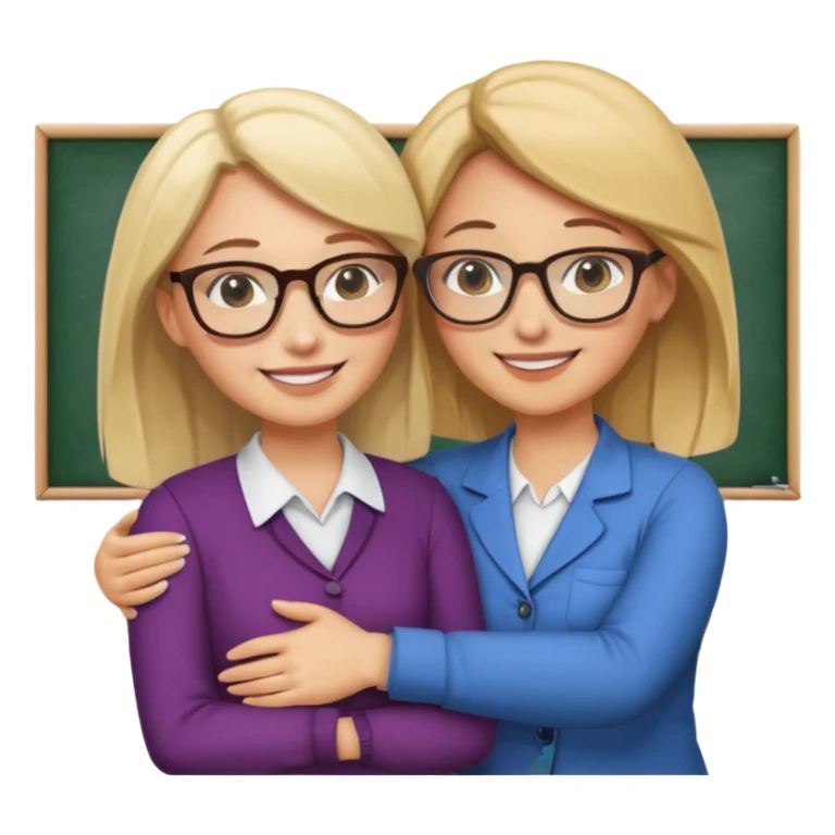 two Bestie coworkers teacher hug sticker