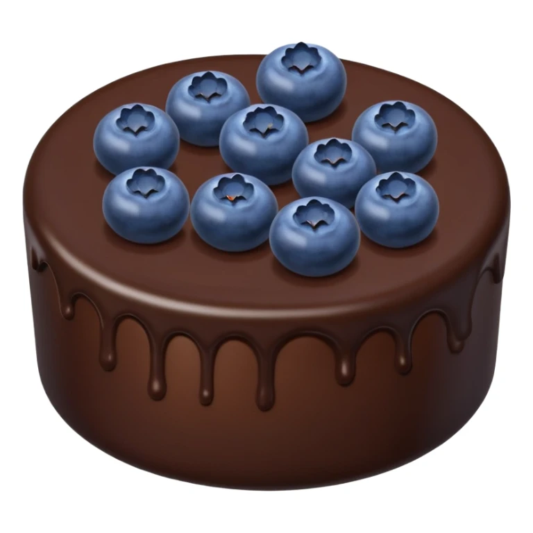 dark chocolate piece with blueberries on top  sticker