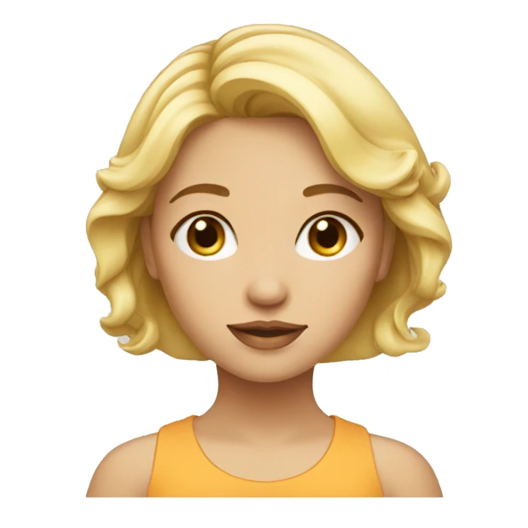 3/4 girl face blonde with round eyes sticker