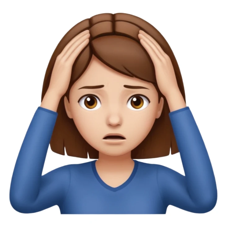 Head in hands brown hair girl frustrated  sticker