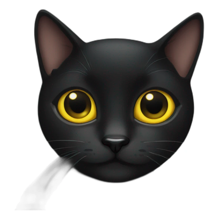 black cat with big yellow eyes and big black pupils sticker