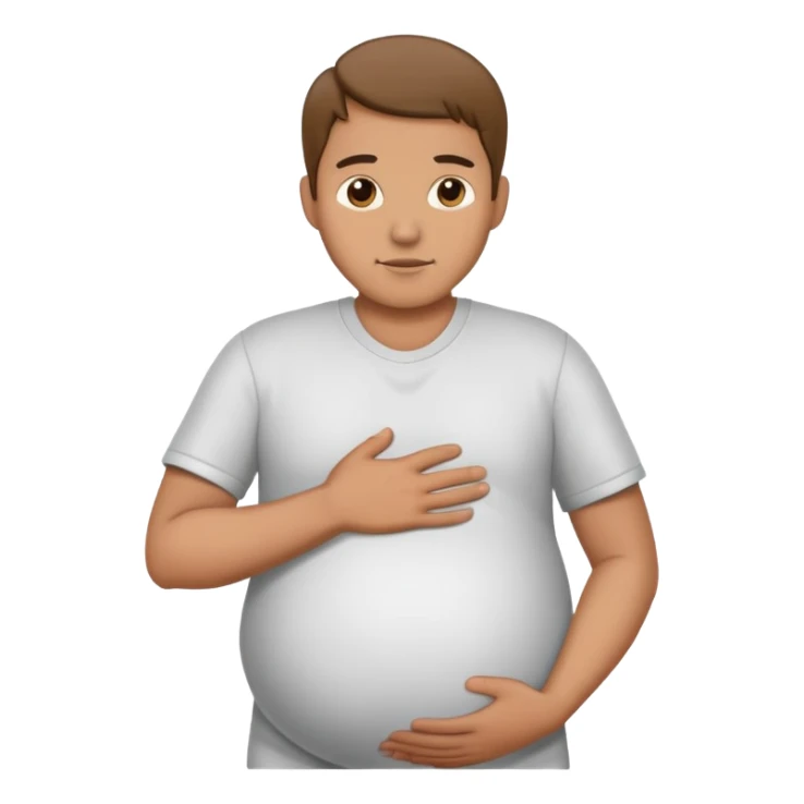 Pregnant man with hand on back sticker