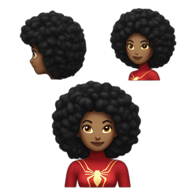 spider-woman, black afro hair sticker