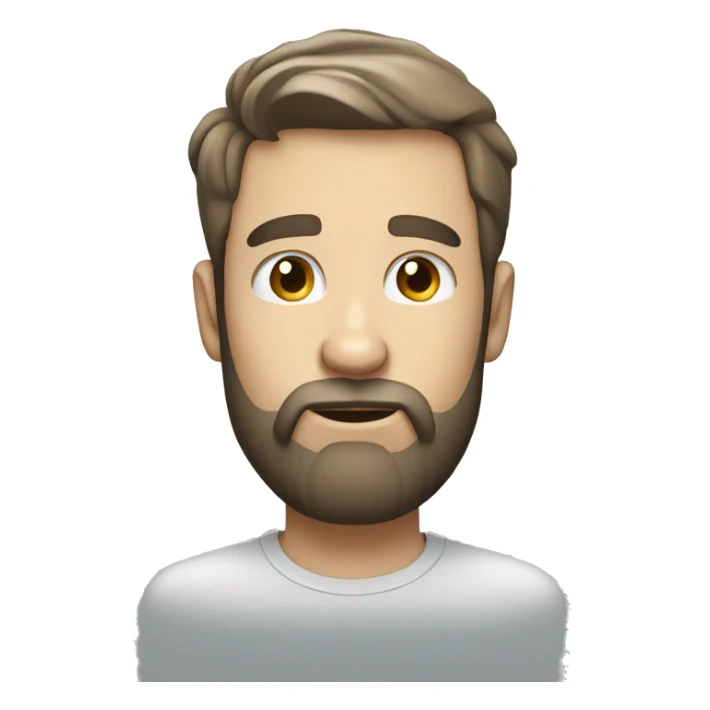 young white bearded man waiting for a skype call. sticker