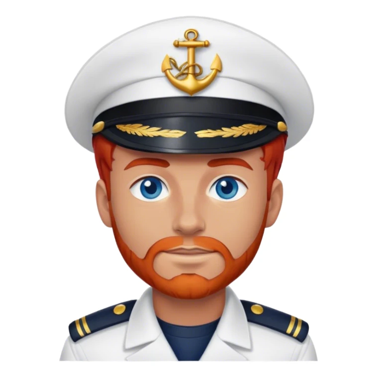 a male boat captain with red hair and blue eyes sticker