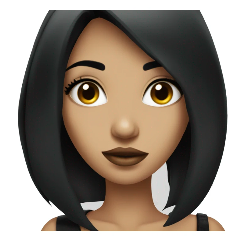 Edgy party girl with black hair sticker