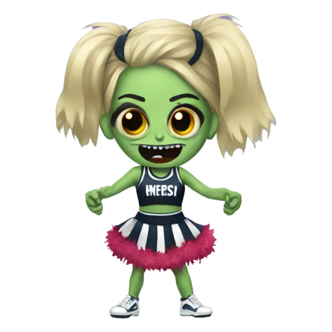 Zombie cheerleader with Pom poms sticker