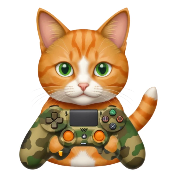 cat homme-avec-manette-ps4-camouflage sticker