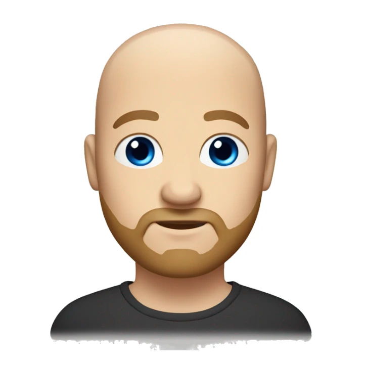 Bald Fat man with light brown beard and blue eyes  sticker