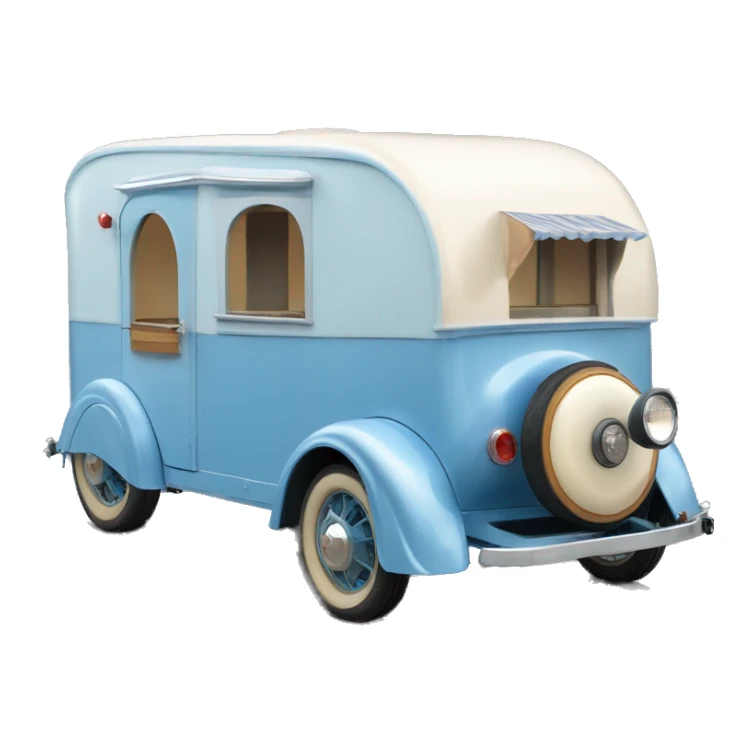 hot rod ice cream caravan,1935 fiat trailer,pearl blue  sticker