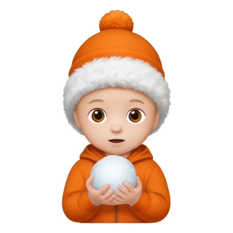 baby boy in orange with snowball











 sticker