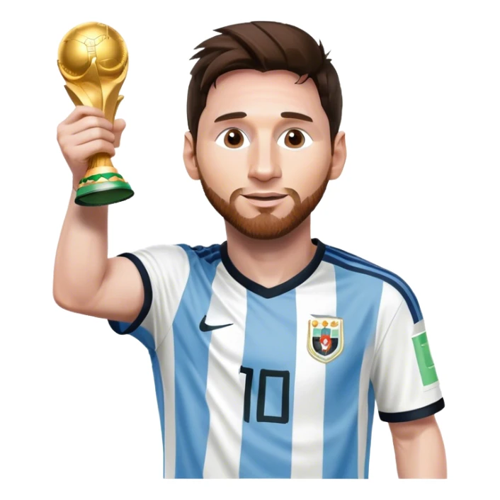 Lionel Messi celebrates with World Cup sticker