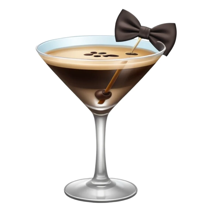 espresso martini with big Black Bow on martini على الكاس من تحت  sticker