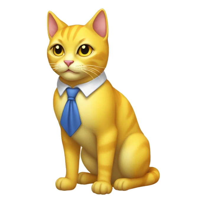 A yellow cat with white, tie, medieval shading, high sorcerer’s shoes sticker