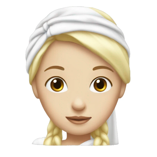 blonde hair girl with a white towel on her head sticker