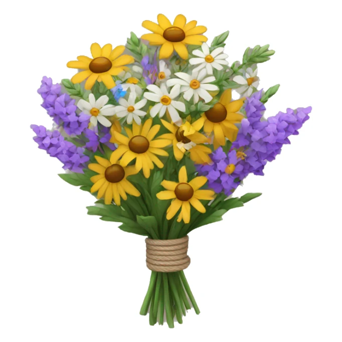 bouquet of wildflowers tied with twine sticker