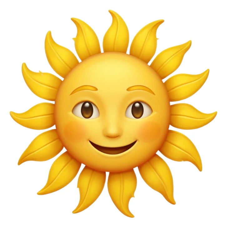 smiling sun emoji, simple and cheerful sticker