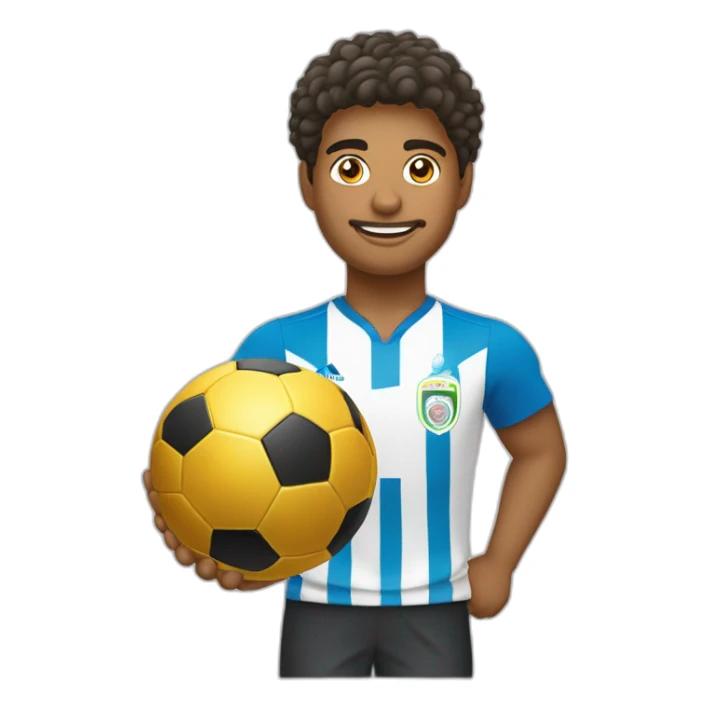 menino com cabelo curto meio ondulado com a copa do mundo sticker