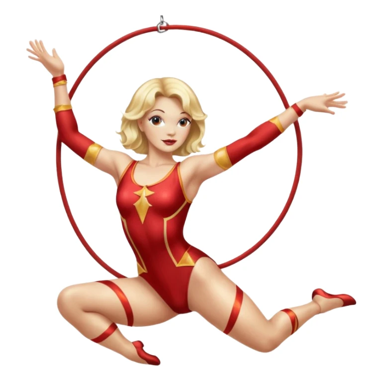 a blonde female circus performer on aerial silk sticker