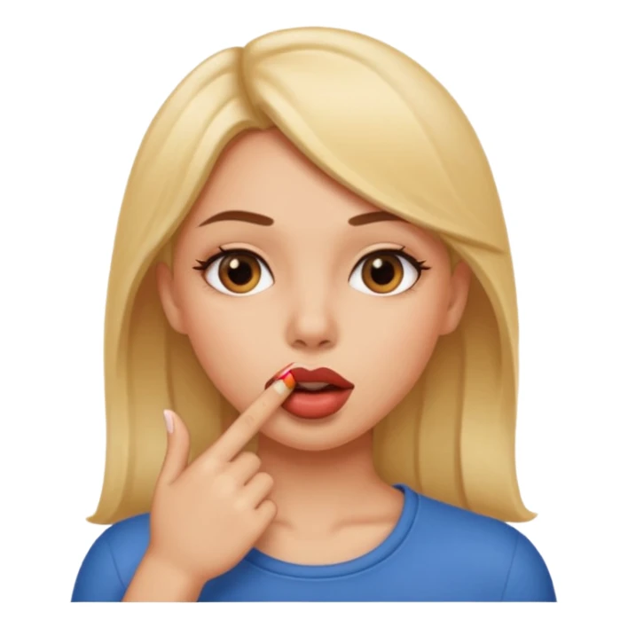 una chica con un dedo en la boca seductora sticker