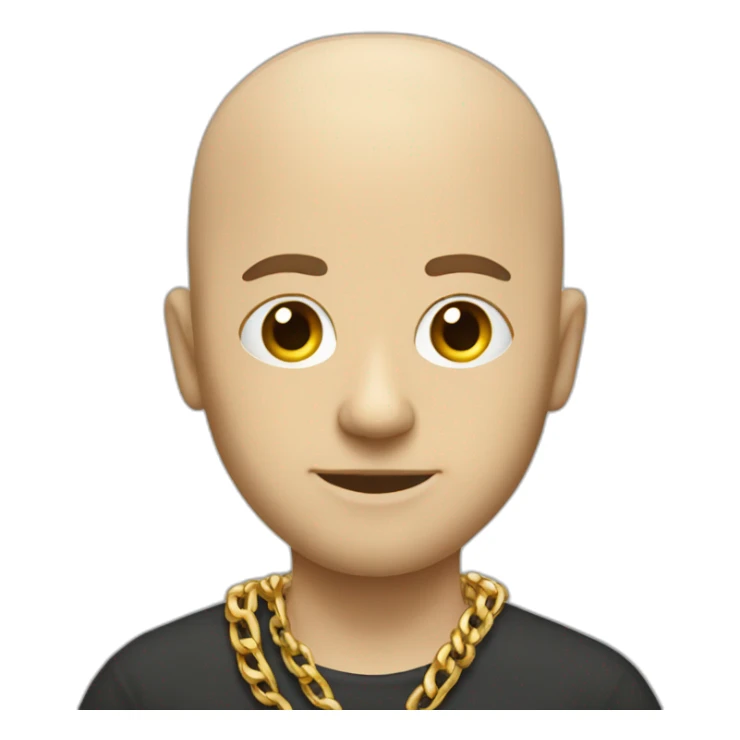 white italian guy with bald head and $ sign gold chain sticker
