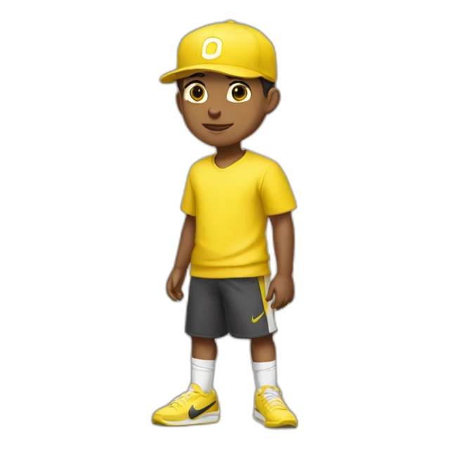 Morocho boy in yellow attire with a yellow Nike cap 🌟. sticker