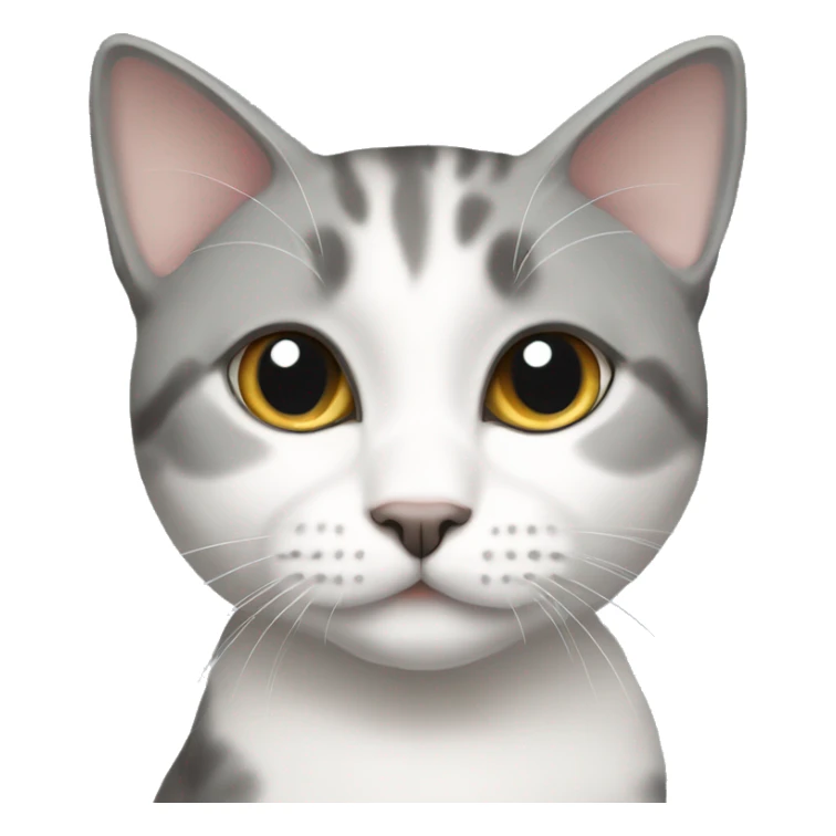 British short hair grey and White cat sticker