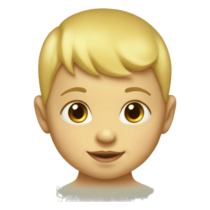 baby head, 6 months, smiling, yellow skin sticker