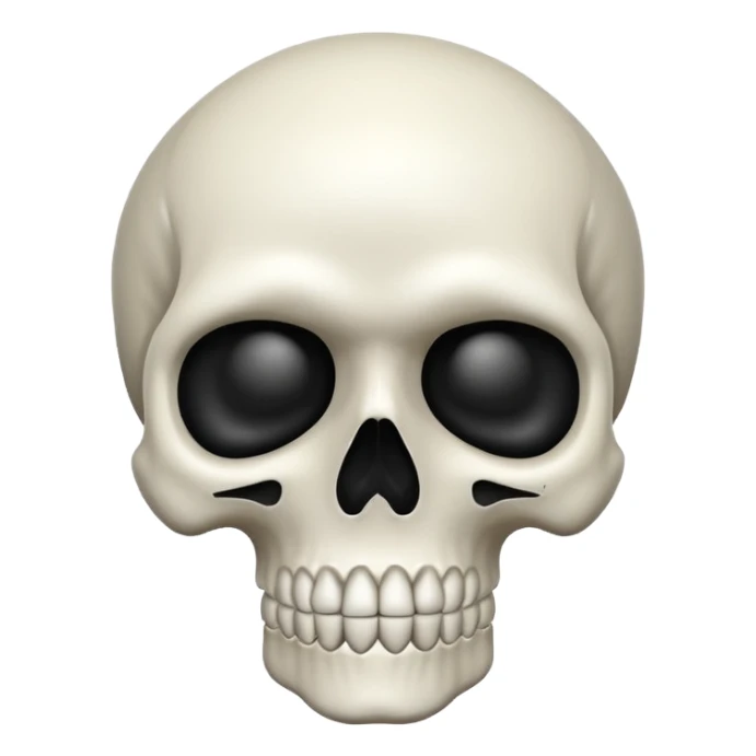 Skull with a the silent emoji sticker