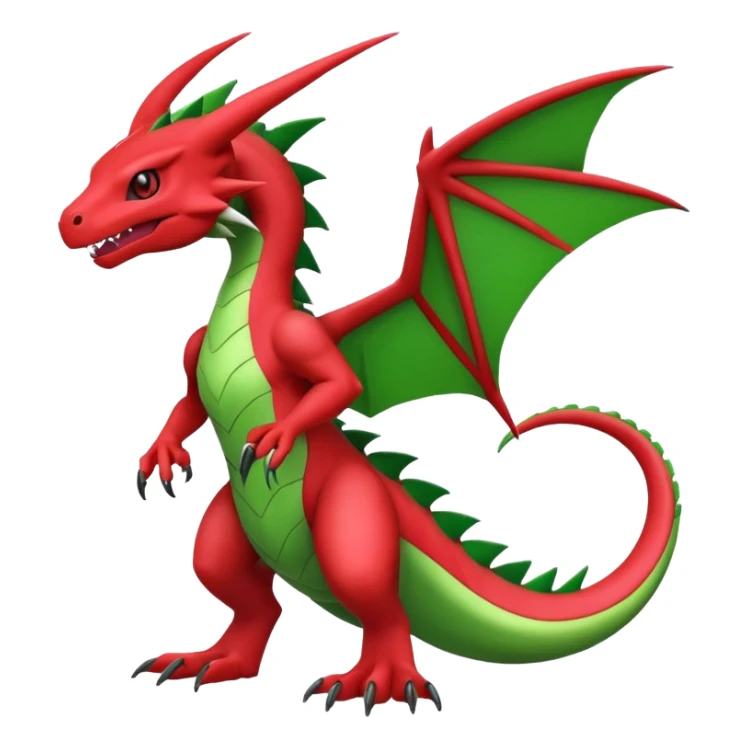 Cool edgy Guilmon-Flygon-Digimon, full body sticker