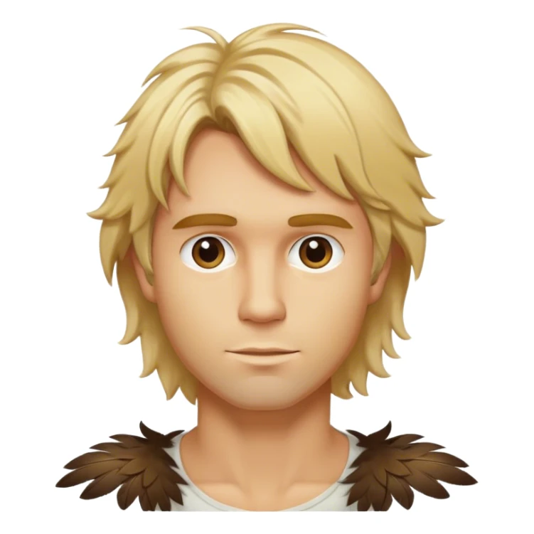 blonde male hair shaggy mid length layers with feathered texture sticker
