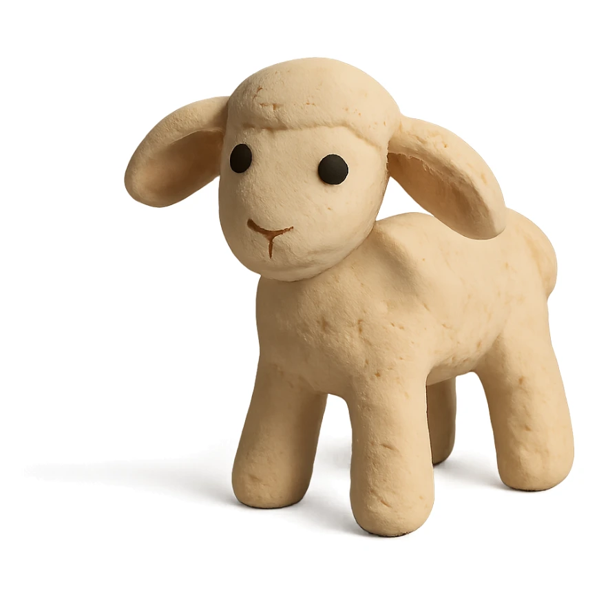 claymation style lamb sticker