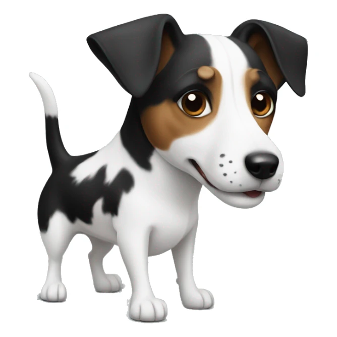 Black and white Jack Russell dog sticker