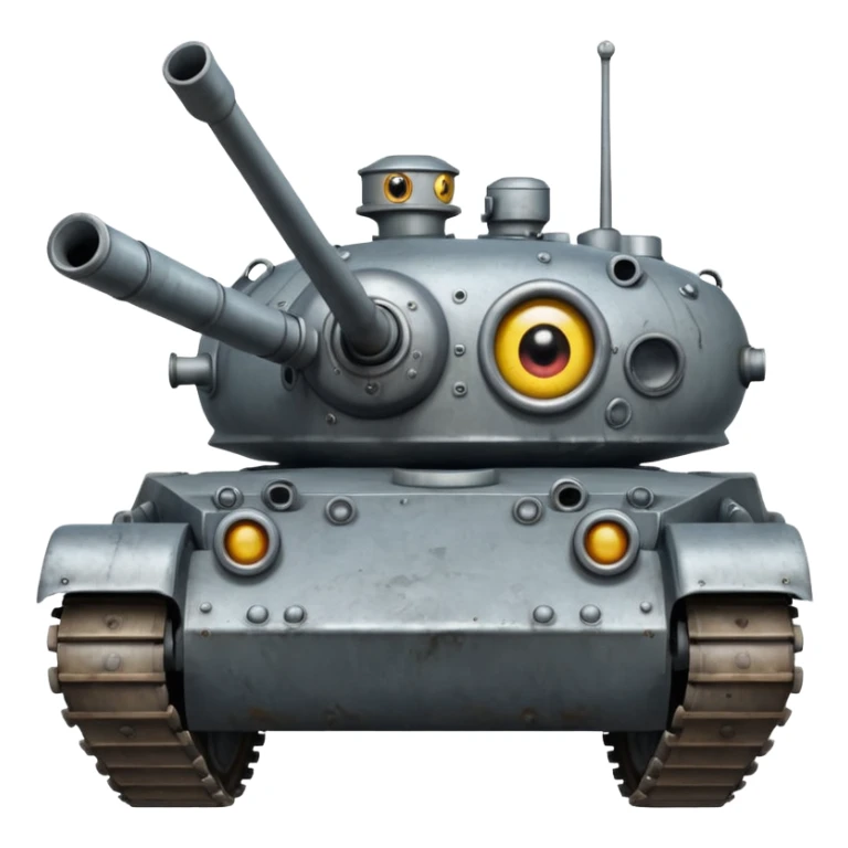 tank that has an eye and a mouth  sticker