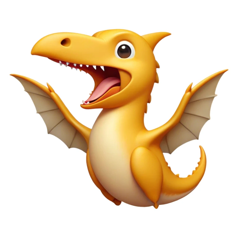 Cinematic Cute Yawning Pterodactyl Portrait Emoji, Head tilted slightly with a dramatic, wide-open yawn, showcasing a slender, gracefully curved body with softly drooping wings and sleepy, half-closed eyes, Simplified yet irresistibly cute features, highly detailed, glowing with a soft, cozy aerial glow, high shine, relaxed yet expressive, stylized with a dash of whimsical flight charm, soft glowing outline, capturing the essence of a drowsy yet affectionate Pterodactyl that appears ready to stretch and yawn its way out of the screen! sticker