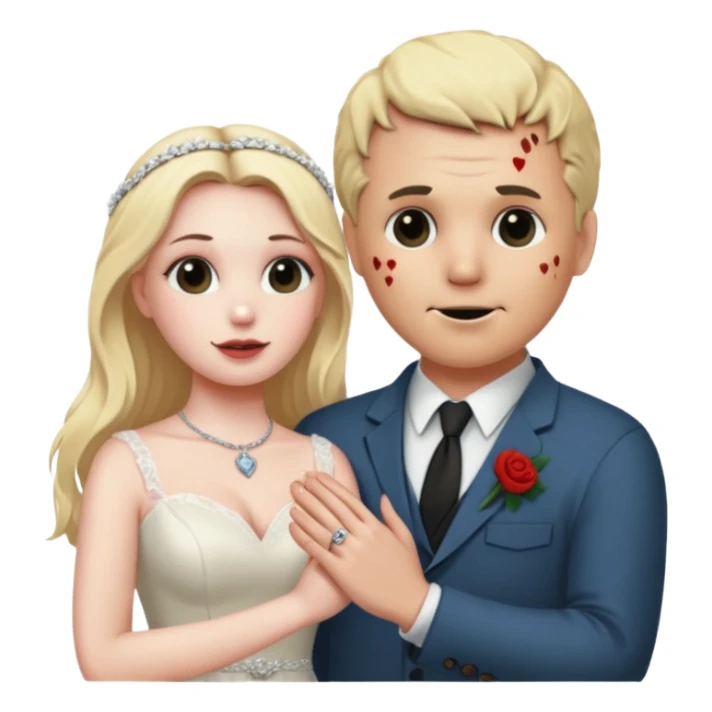 Jason Voorhees, looking cute, looks like he is in love, holding hands sticker