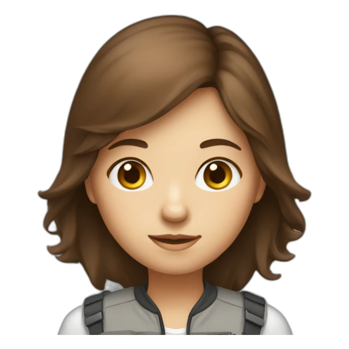 enginerr-developer girl with brown hair and laptop sticker