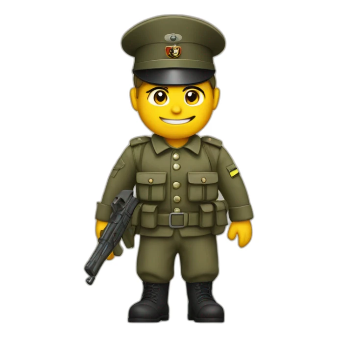 german soldier, who points his hand forward, with an emblem on him hat sticker