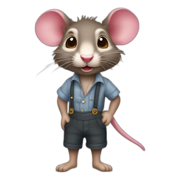 Raton laveur en chemise tenant une rose à la bouche sticker
