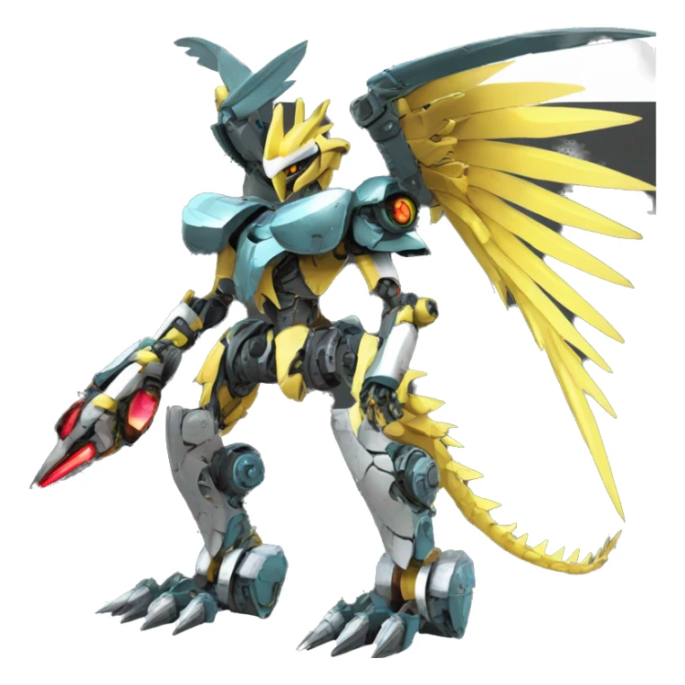 mechanical spiky Medabot-raptor-dragon-Bionicle-mecha full body sticker