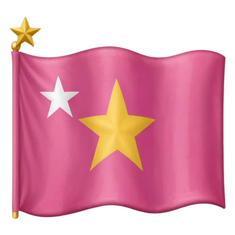 Bandera rosada con una estrella 💫 y franjas blancas sticker
