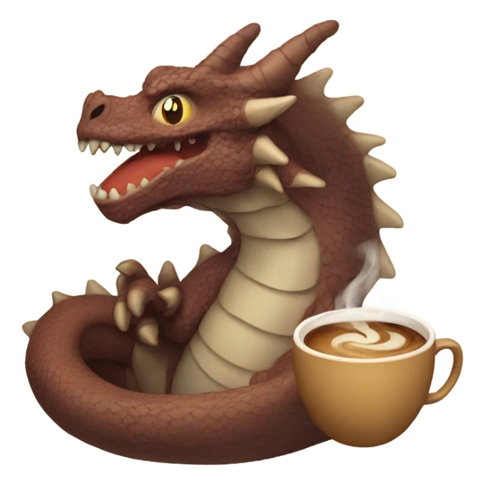 Coffee breathing dragon sticker