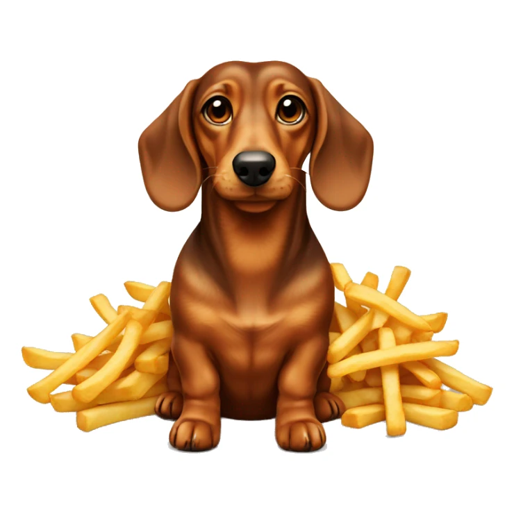daschund with french fries sticker