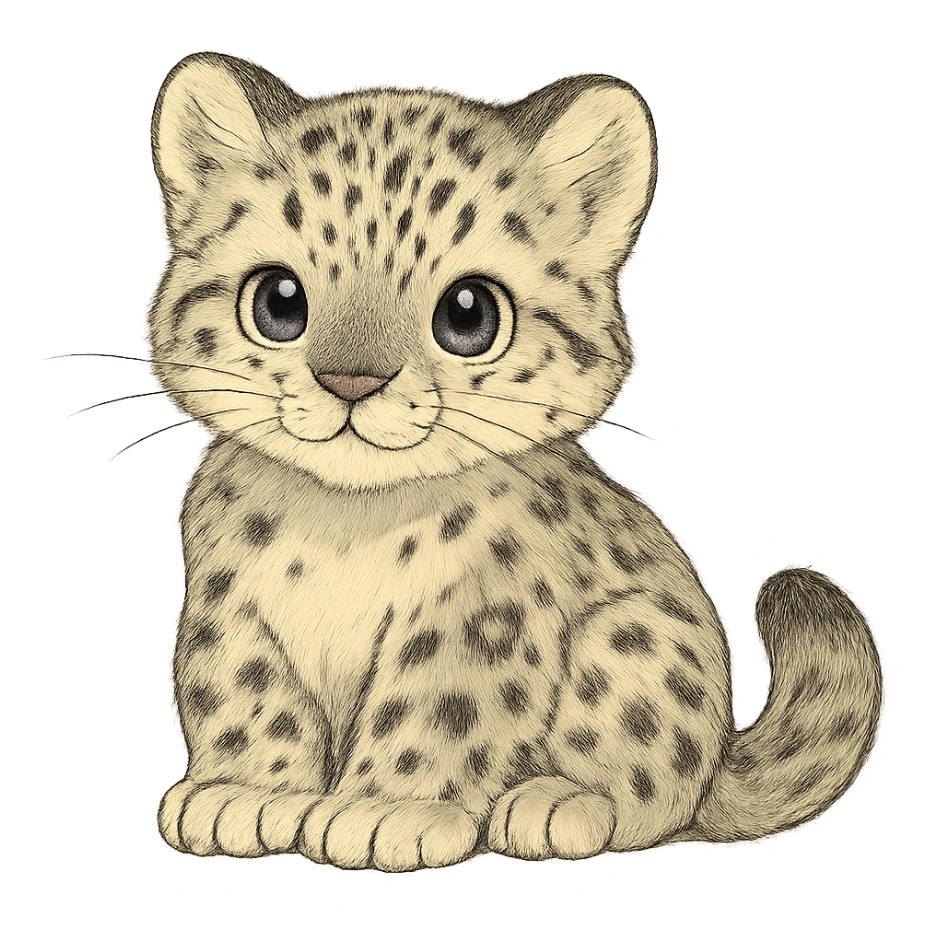 cute baby snow leopard sticker